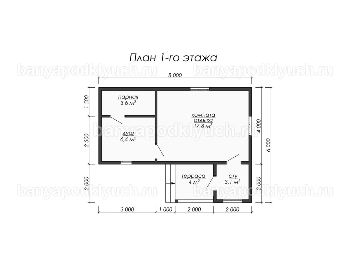 Каркасная баня 8x6 м Каркасная баня 8x6 м